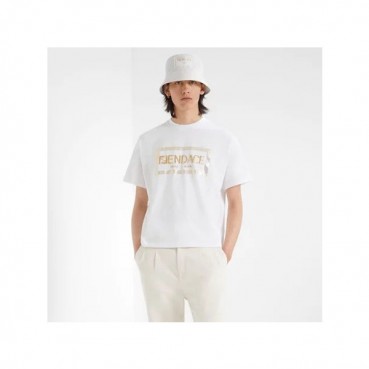 펜디 남성 화이트 크루넥 반팔티 - Mens White Tshirts 