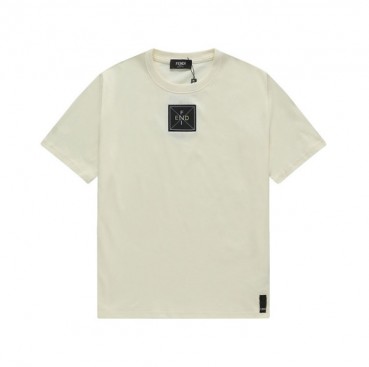 펜디 남성 아이보리 크루넥 반팔티 - Mens Ivory Tshirts 