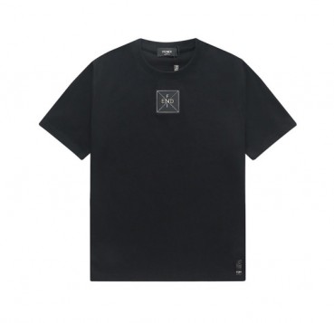 펜디 남성 블랙 크루넥 반팔티 - Mens Black Tshirts 