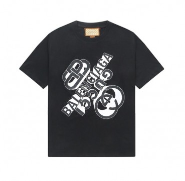 구찌 남/녀 블랙 크루넥 반팔티 - Unisex Black Tshirts 