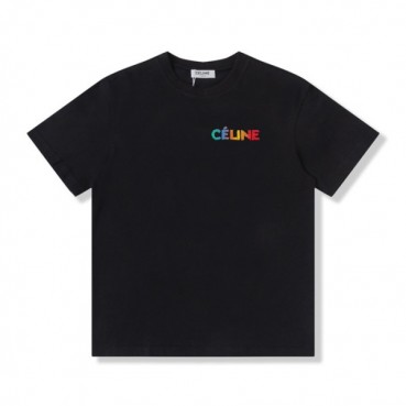 셀린느 남성 크루넥 블랙 반팔티 - Mens Black Tshirts 
