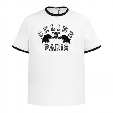 셀린느 남성 크루넥 화이트 반팔티 - Mens White Tshirts 