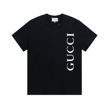 구찌 남/녀 블랙 크루넥 반팔티 - Unisex Black Tshirts 