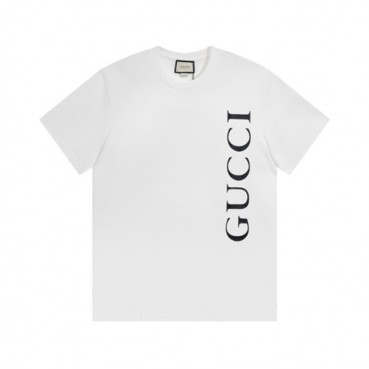 구찌 남/녀 화이트 크루넥 반팔티 - Unisex White Tshirts 