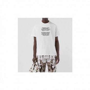 버버리 남성 화이트 크루넥 반팔티 - Mens White Tshirts 