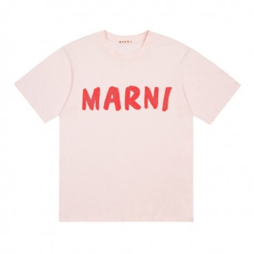 마르니 남성 클래식 핑크 반팔티 - Marni Mens Pink Tshirts 