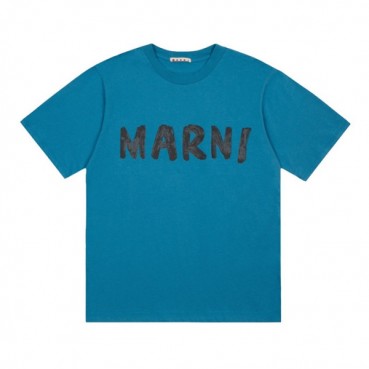 마르니 남성 클래식 블루 반팔티 - Marni Mens Blue Tshirts 