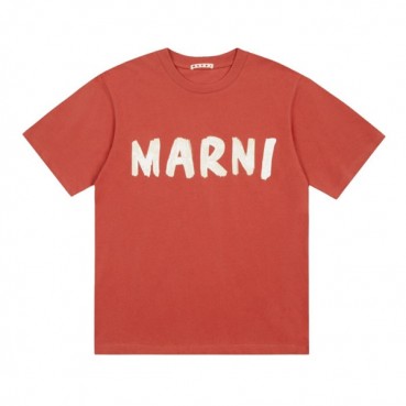 마르니 남성 클래식 오렌지 반팔티 - Marni Mens Orange Tshirts 