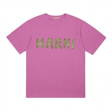 마르니 남성 클래식 핑크 반팔티 - Marni Mens Pink Tshirts 