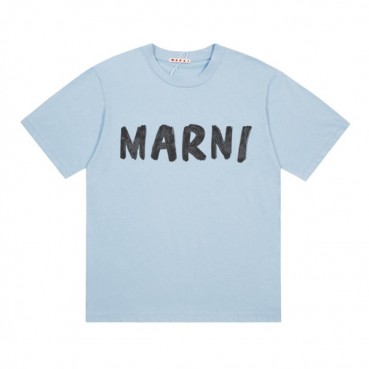 마르니 남성 클래식 블루 반팔티 - Marni Mens Blue Tshirts 