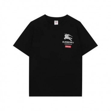 버버리 남성 블랙 크루넥 반팔티 - Mens Black Tshirts 