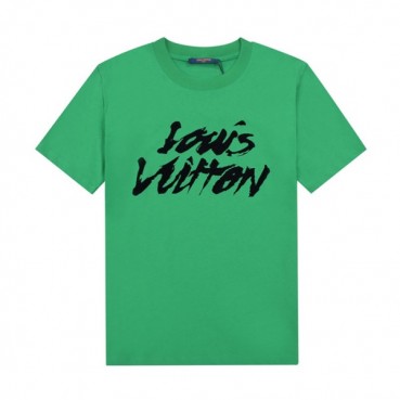 루이비통 남성 그린 크루넥 반팔티 - Mens Green Tshirts 
