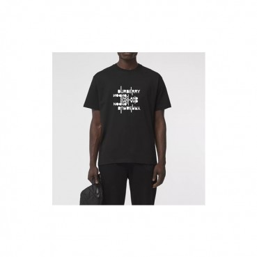 버버리 남성 블랙 크루넥 반팔티 - Mens Black Tshirts 