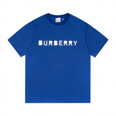 버버리 남성 블루 크루넥 반팔티 - Mens Blue Tshirts 