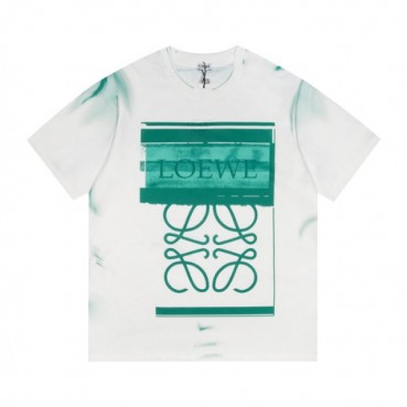 로에베 남성 이니셜 화이트 반팔티 - Mens White Tshirts 