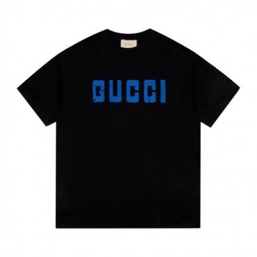 구찌 남/녀 블랙 크루넥 반팔티 - Unisex Black Tshirts 