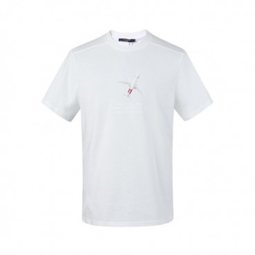 루이비통 남성 화이트 크루넥 반팔티 - Mens White Tshirts 