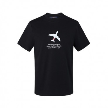 루이비통 남성 블랙 크루넥 반팔티 - Mens Black Tshirts 