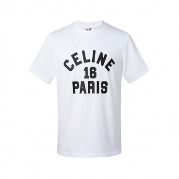 셀린느 남성 크루넥 화이트 반팔티 - Mens White Tshirts 