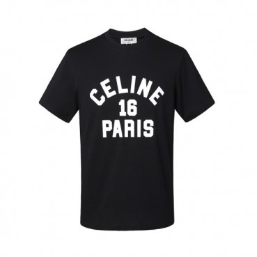 셀린느 남성 크루넥 블랙 반팔티 - Mens Black Tshirts 