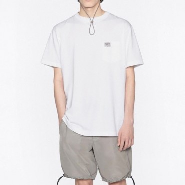 디올 남성 화이트 크루넥 반팔티 - Mens White Tshirts 