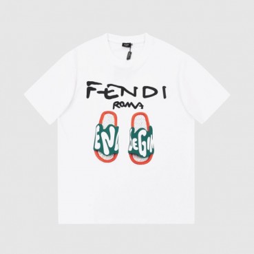 펜디 남성 화이트 크루넥 반팔티 - Mens White Tshirts 