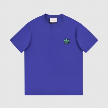 구찌 남/녀 블루 크루넥 반팔티 - Unisex Blue Tshirts 