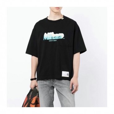 메종마르지엘라 남/녀 크루넥 블랙 반팔티 - Unisex Black Tshirts 