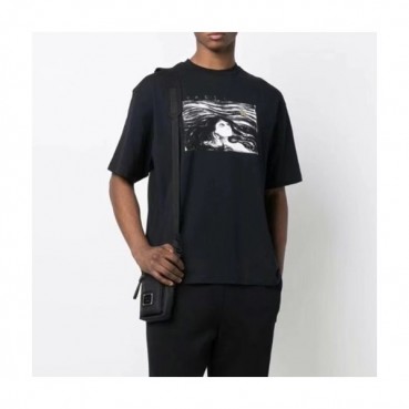 아크네 남/녀 블랙 크루넥 반팔티 - Unisex Black Tshirts 