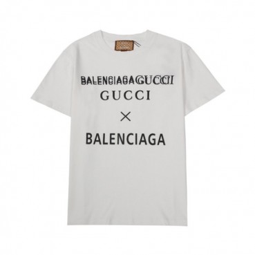 발렌시아가 남성 크루넥 화이트 반팔티 - Mens White Tshirts 