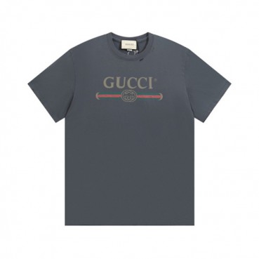 구찌 남/녀 그레이 크루넥 반팔티 - Unisex Gray Tshirts 
