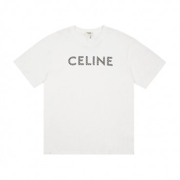 셀린느 남성 크루넥 화이트 반팔티 - Mens White Tshirts 