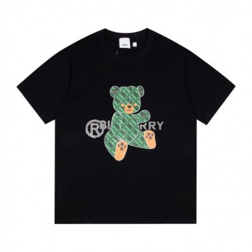 버버리 남/녀 블랙 크루넥 반팔티 - Unisex Black Tshirts 