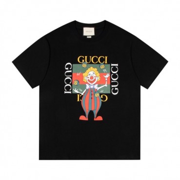 구찌 남/녀 블랙 크루넥 반팔티 - Unisex Black Tshirts 