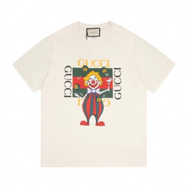 구찌 남/녀 아이보리 크루넥 반팔티 - Unisex Ivory Tshirts 