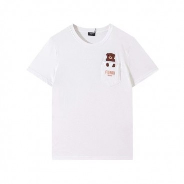 펜디 남성 화이트 크루넥 반팔티 - Mens White Tshirts 