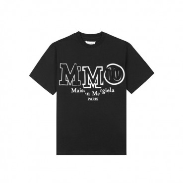 메종마르지엘라 남/녀 크루넥 블랙 반팔티 - Unisex Black Tshirts 
