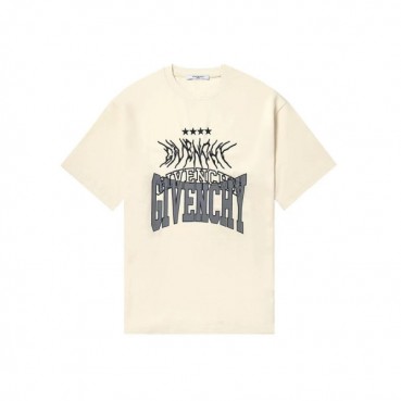 지방시 남성 크루넥 아이보리 반팔티 - Mens Ivory Tshirts 