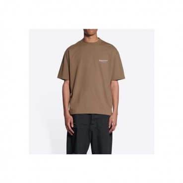 발렌시아가 남성 카멜 크루넥 반팔티 - Mens Camel Tshirts 