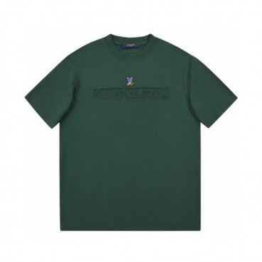 루이비통 남/녀 그린 크루넥 반팔티 - Unisex Green Tshirts 
