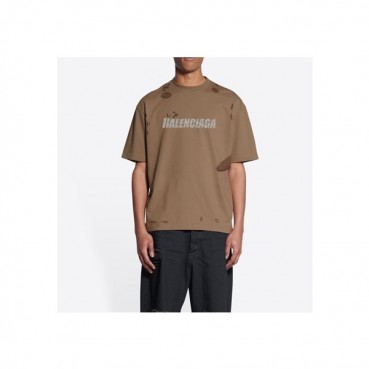 발렌시아가 남성 카멜 크루넥 반팔티 - Mens Camel Tshirts 