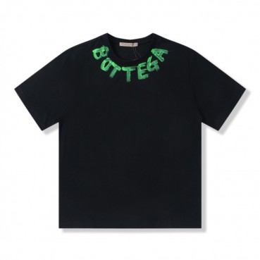 보테가 남성 크루넥 블랙 반팔티 - Mens Black Tshirts 