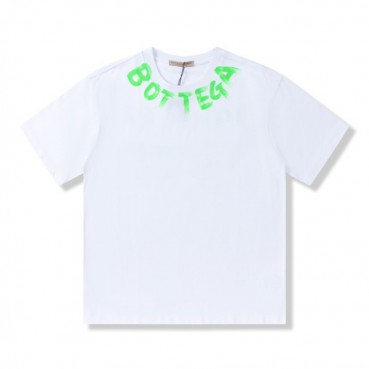 보테가 남성 크루넥 화이트 반팔티 - Mens White Tshirts 