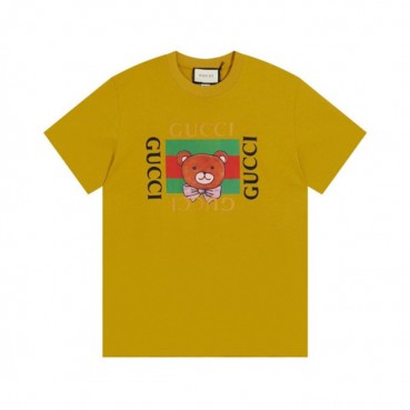 구찌 남/녀 카멜 크루넥 반팔티 - Unisex Camel Tshirts 
