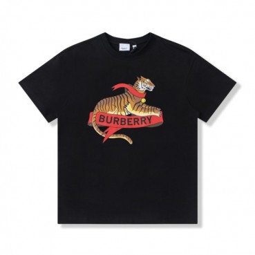 버버리 남성 블랙 크루넥 반팔티 - Mens Black Tshirts 