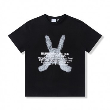 버버리 남성 블랙 크루넥 반팔티 - Mens Black Tshirts 