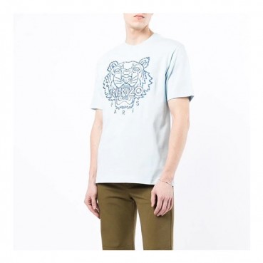 겐조 남/녀 블루 크루넥 반팔티 - Unisex Blue Tshirts 