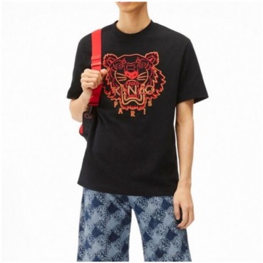 겐조 남/녀 블랙 크루넥 반팔티 - Unisex Black Tshirts 
