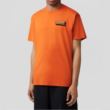 버버리 남성 오렌지 크루넥 반팔티 - Mens Orange Tshirts 