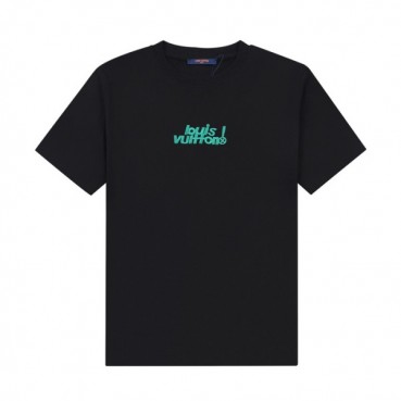 루이비통 남성 블랙 크루넥 반팔티 - Mens Black Tshirts 
